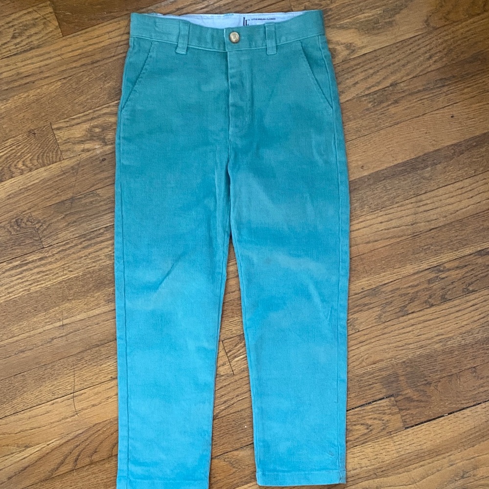 Little English green corduroy boys pants size 7 SEE DESCRIPTION